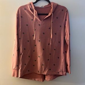 Heart Long Sleeve Shirt with Hood